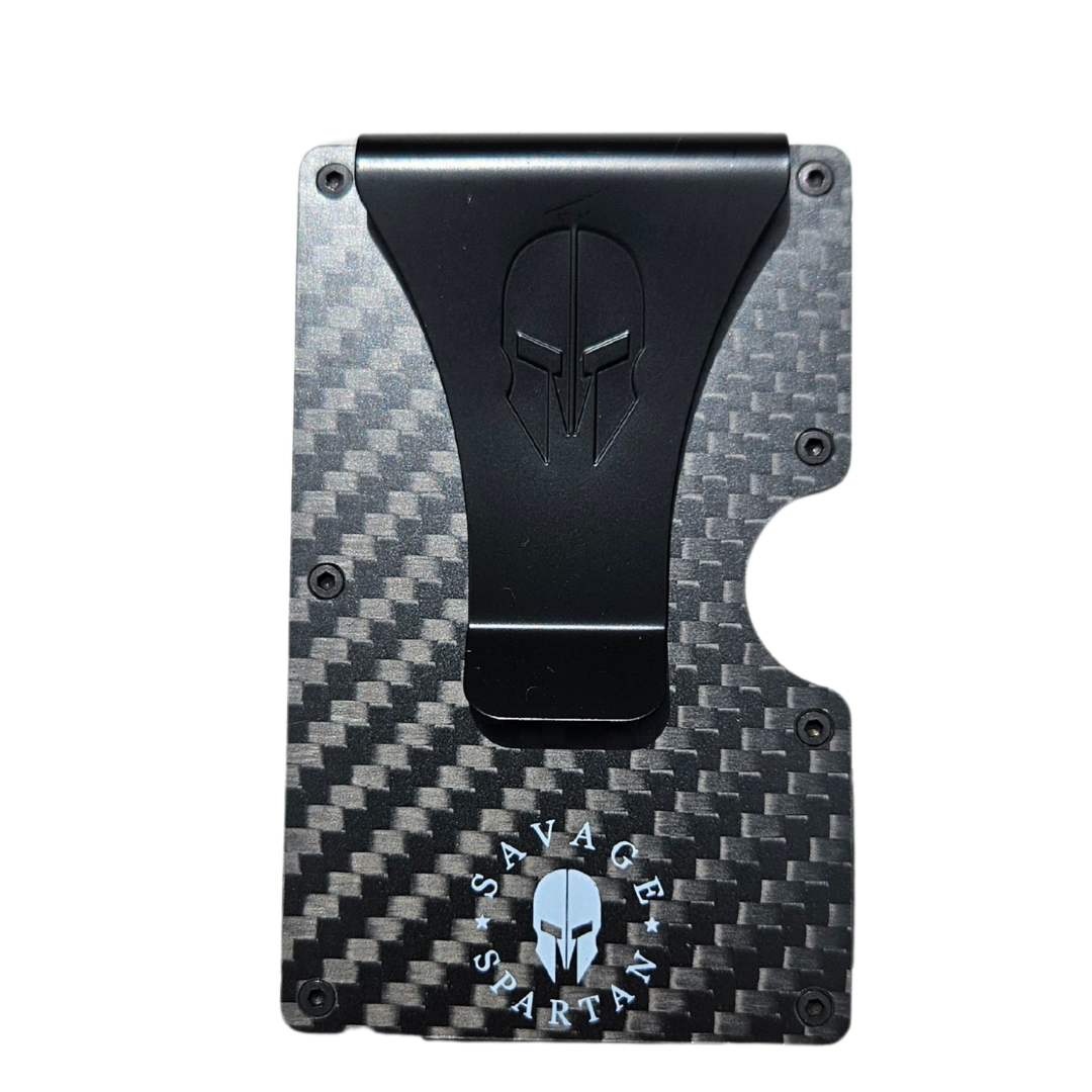 RLNTLESS Carbon Fiber Slim Wallet For Men - RFID Blocking, Aluminum Money Clip, Holds 12 Cards