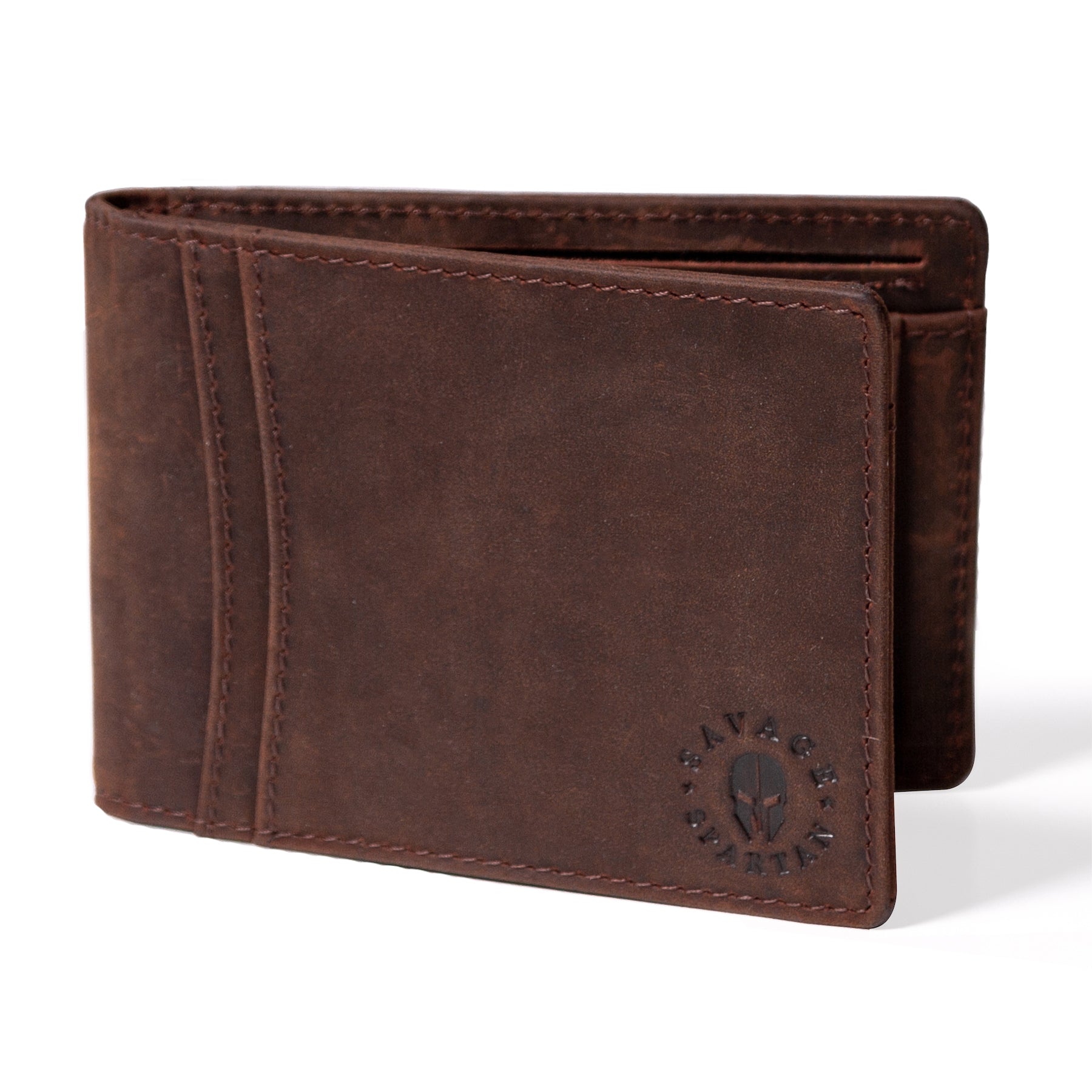 Savage Spartan dark leather bifold