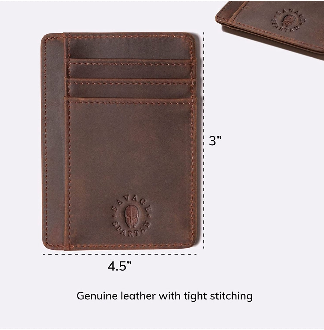 Big Spender Minimalist Leather Wallet Simple Front Pocket Wallet Slim Small  Women's Wallet EDC Men's Wallet 
