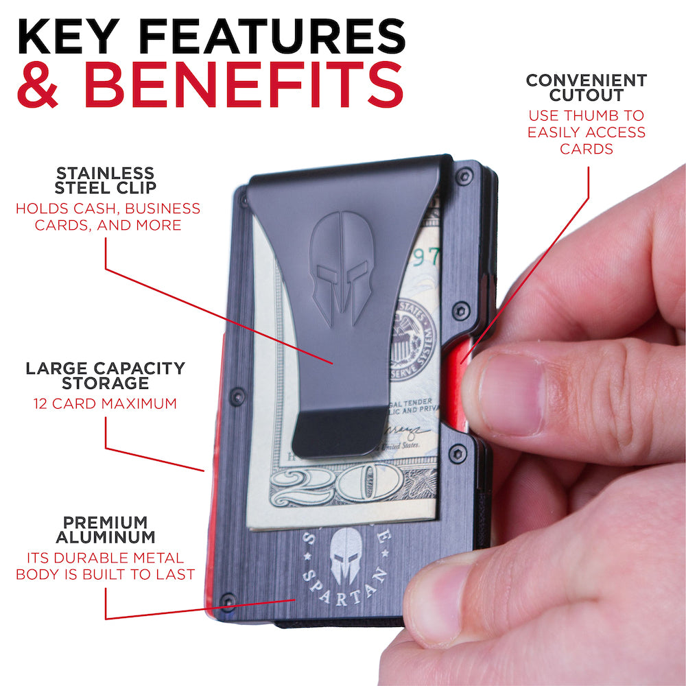 Tactical Wallet, Carbon Fiber Wallet, Money Clip, RFID Blocking