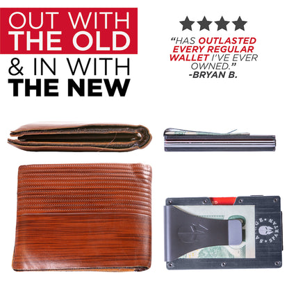 The savage spartan minimalist wallet is smaller than a traditional leather wallet making it the best edc wallet