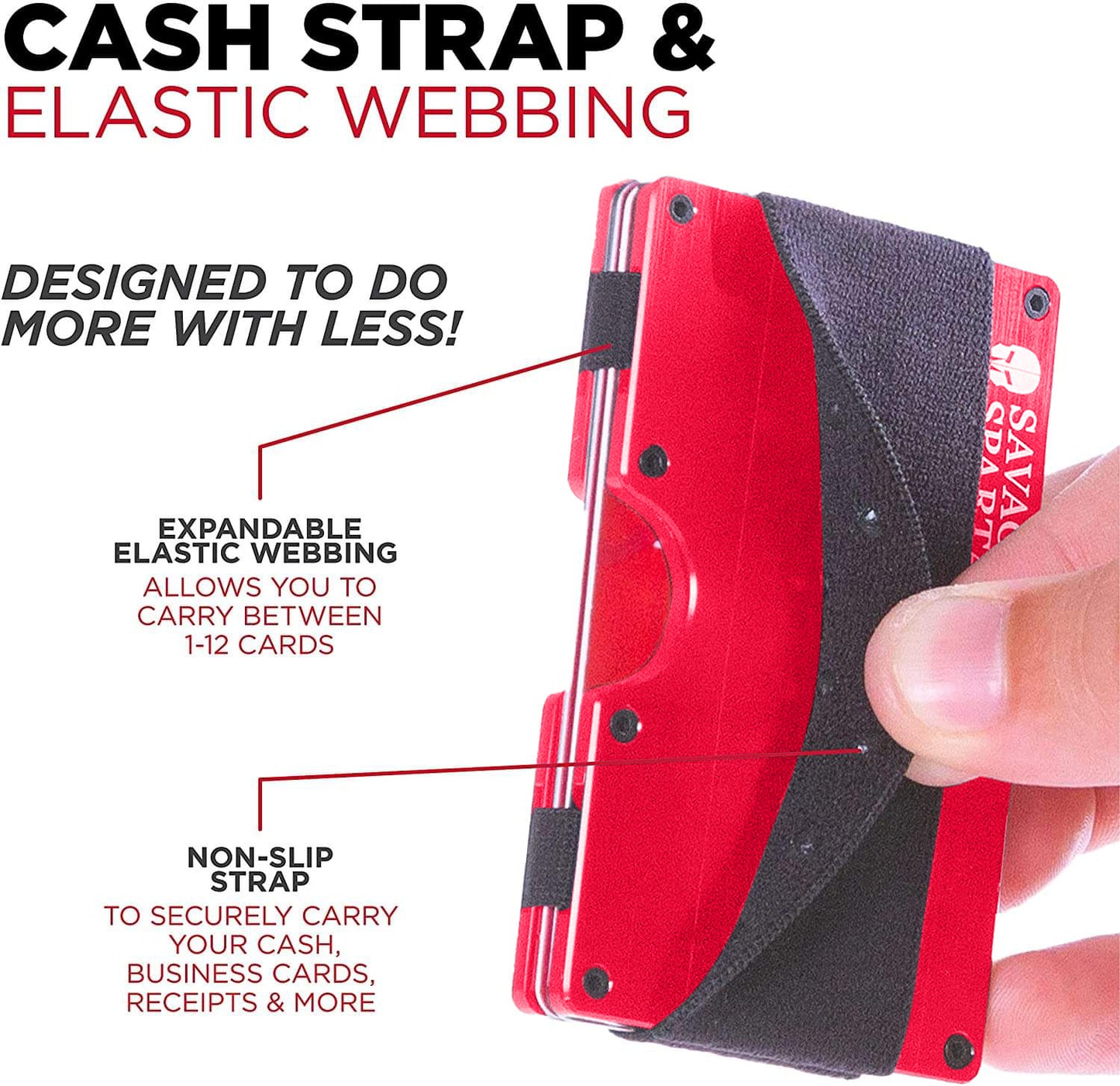 Tactical Wallet Red - with Cash Strap